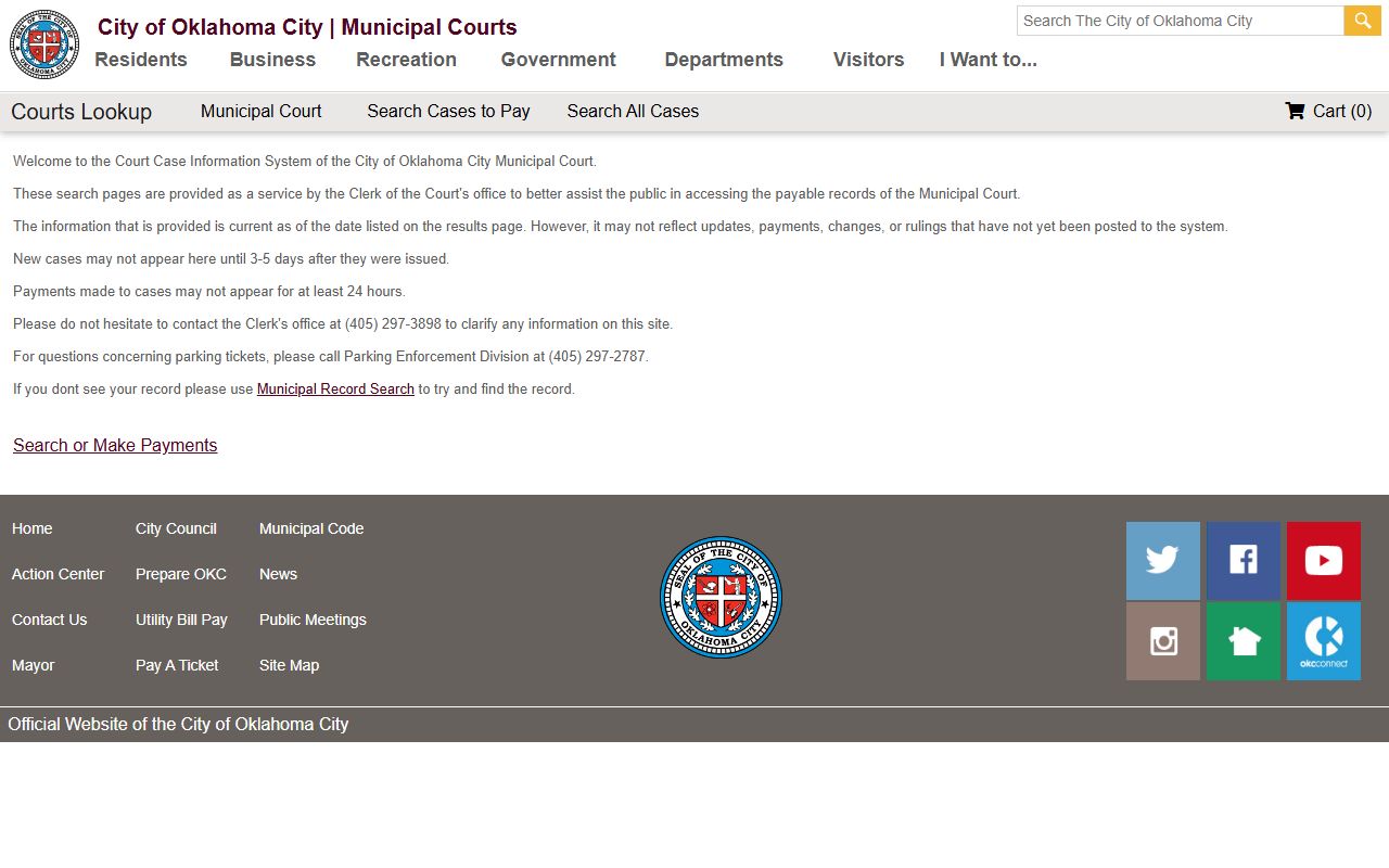 Oklahoma City Oklahoma City ticket lookup system for family court records