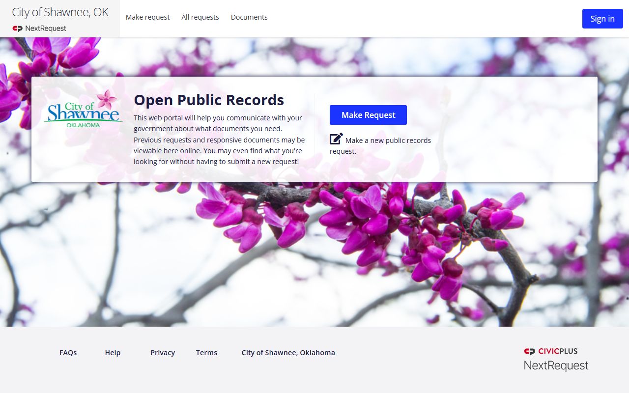 Shawnee Shawnee NextRequest open records portal for family court records