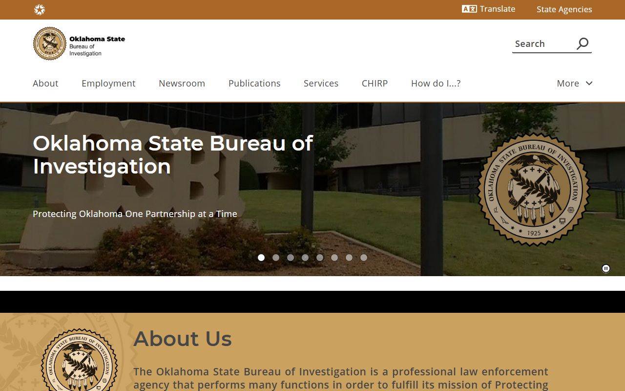 OSBI criminal history request page for Oklahoma family court records